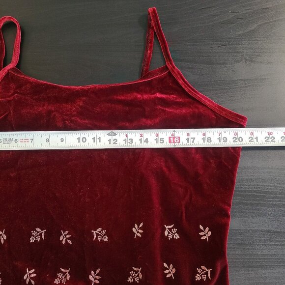 Vintage Mine Red Velvet Y2K Tank Dress Made in USA Embossed Party Sexy 2XL - Picture 4 of 9